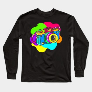 Neon Hippy 80s 90s Costume Retro Vintage Long Sleeve T-Shirt